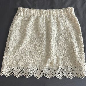 White lace skirt